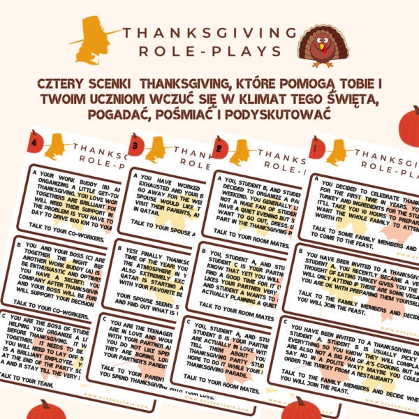 Thanksgiving Role-plays dla dorosłych kursantów