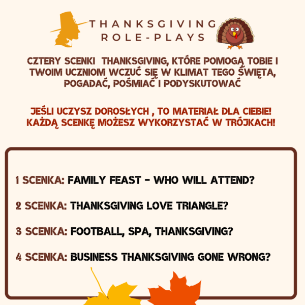 Thanksgiving Role-plays dla dorosłych kursantów
