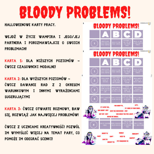 Bloody Problems - materiał Halloweenowy dla anglistów!